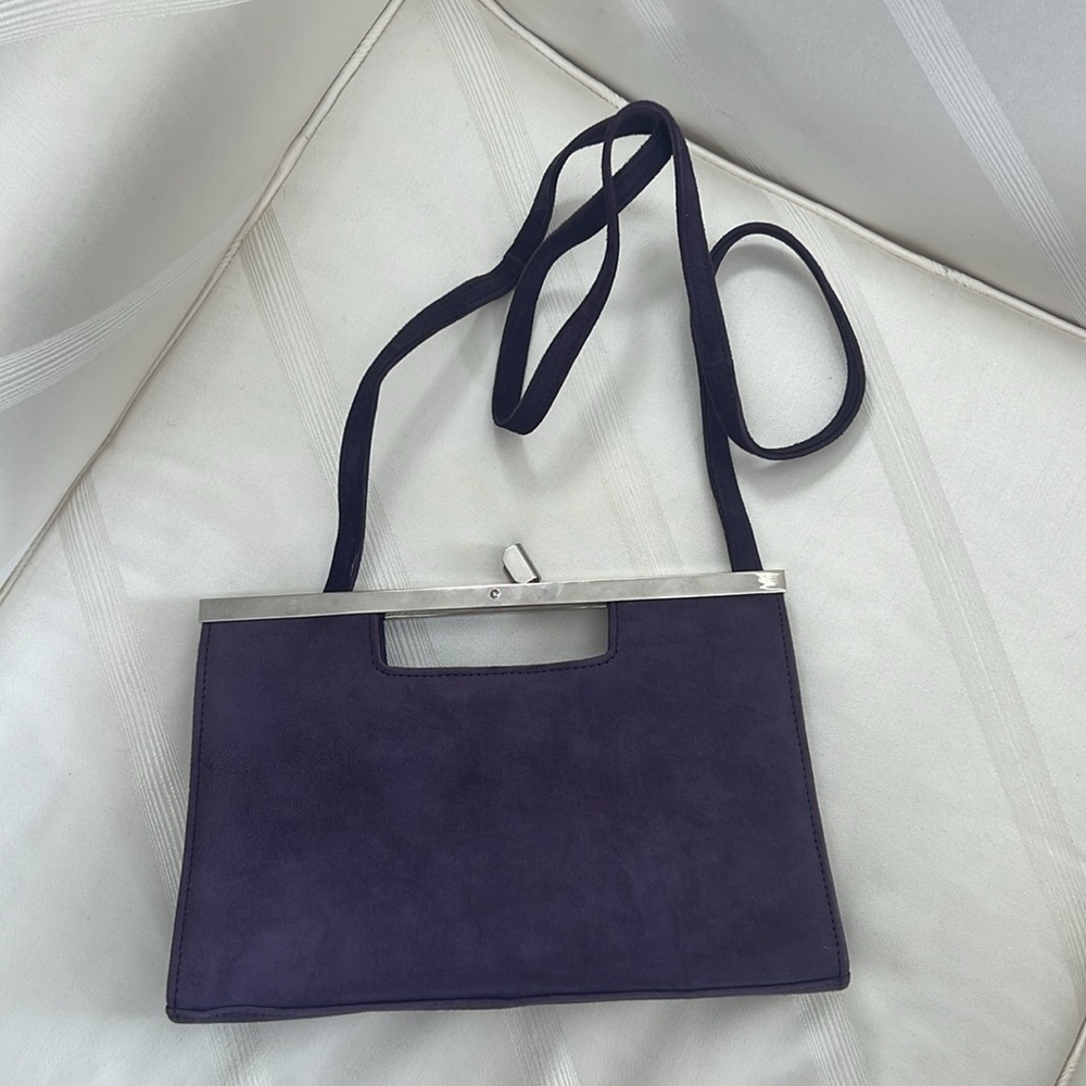 PETER KAISER Purple Suede Shoulder Bag with Handle Purse